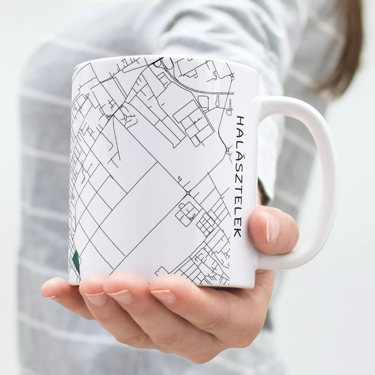 Halásztelek - Térképes bögre