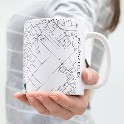 Halásztelek - Térképes bögre