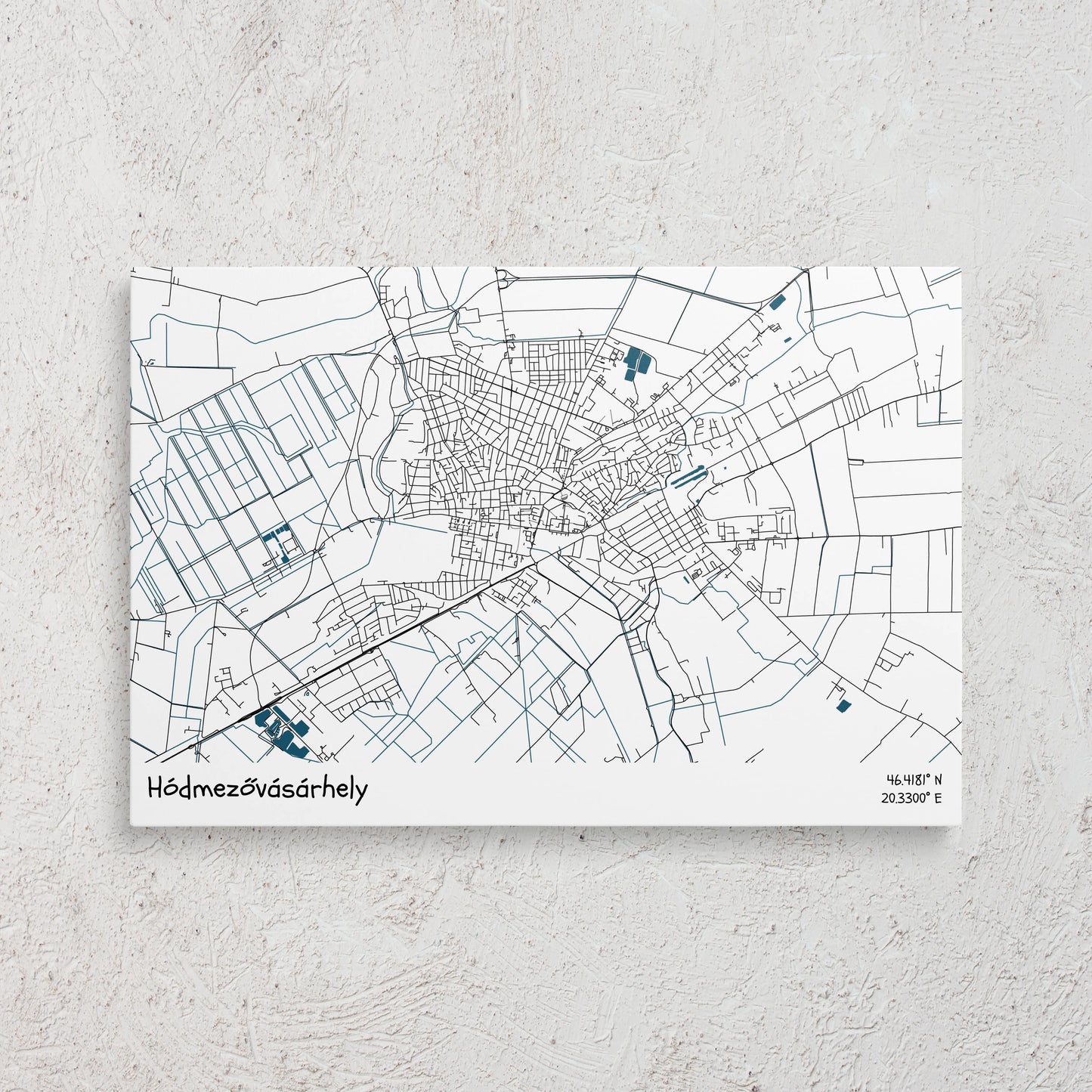 Hódmezővásárhely - Térképes vászonkép