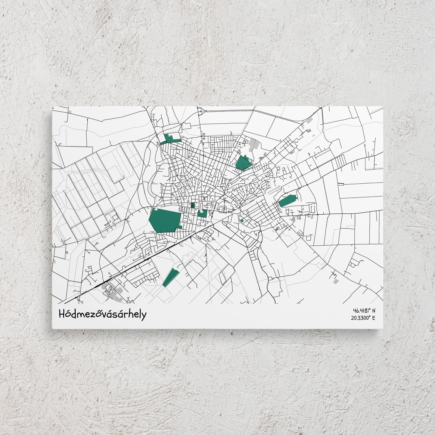 Hódmezővásárhely - Térképes vászonkép