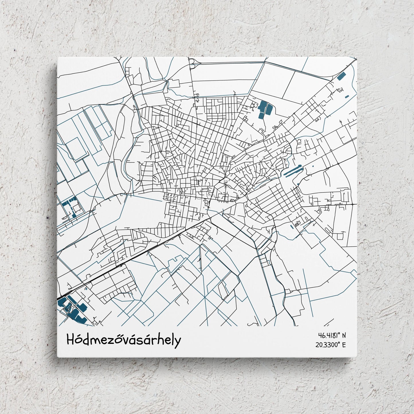 Hódmezővásárhely - Térképes vászonkép