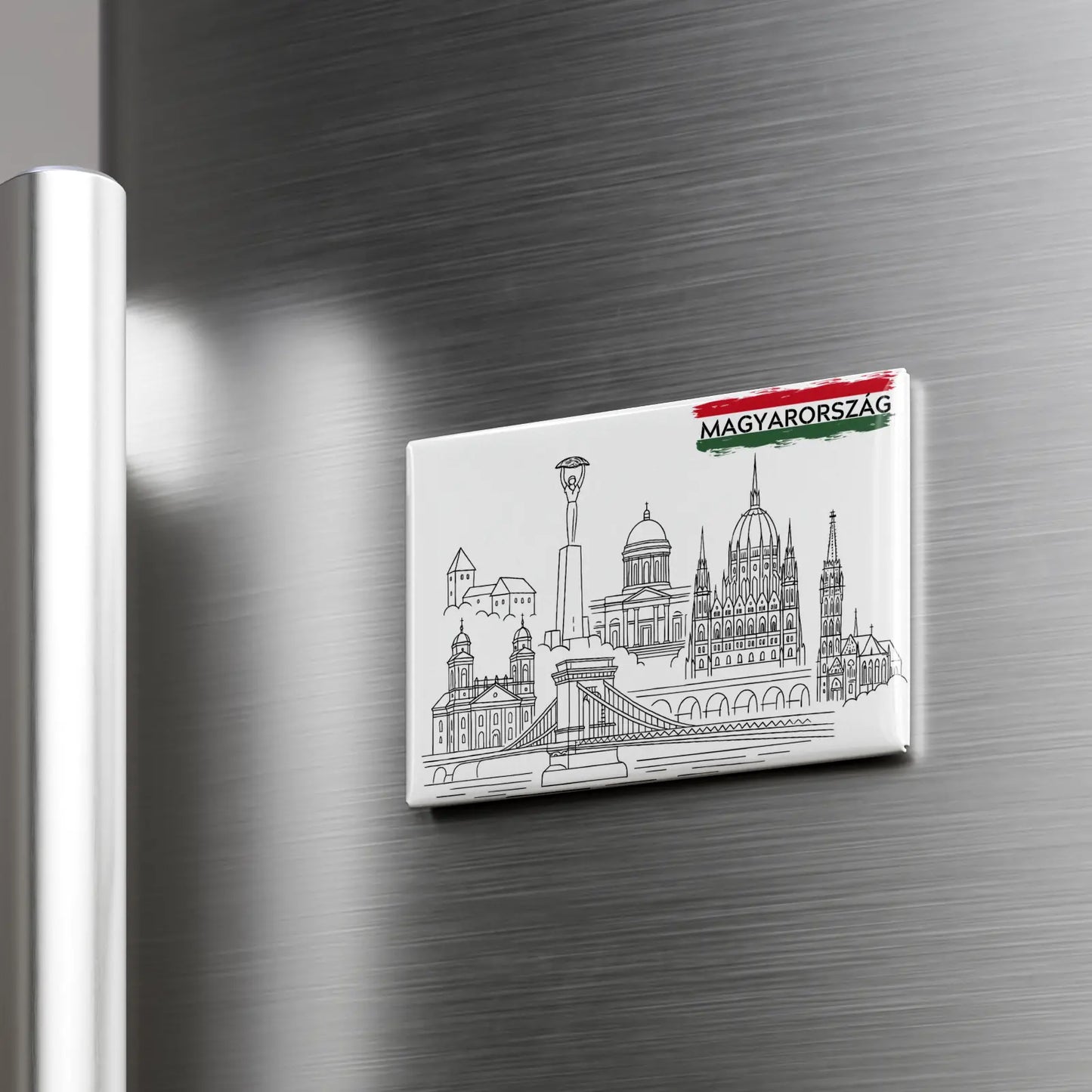 Magyarország - Vonalrajz hűtőmágnes