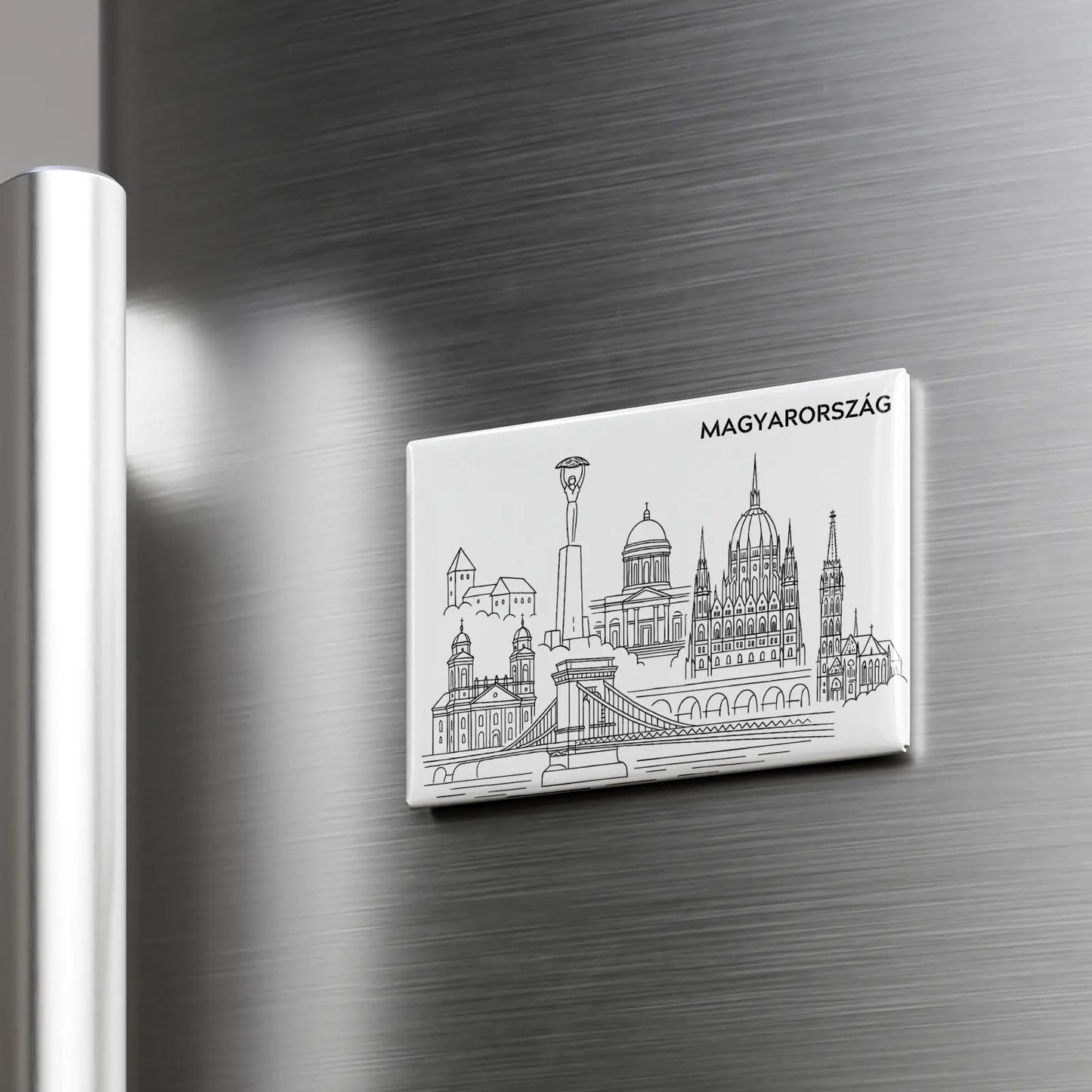 Magyarország - Vonalrajz hűtőmágnes