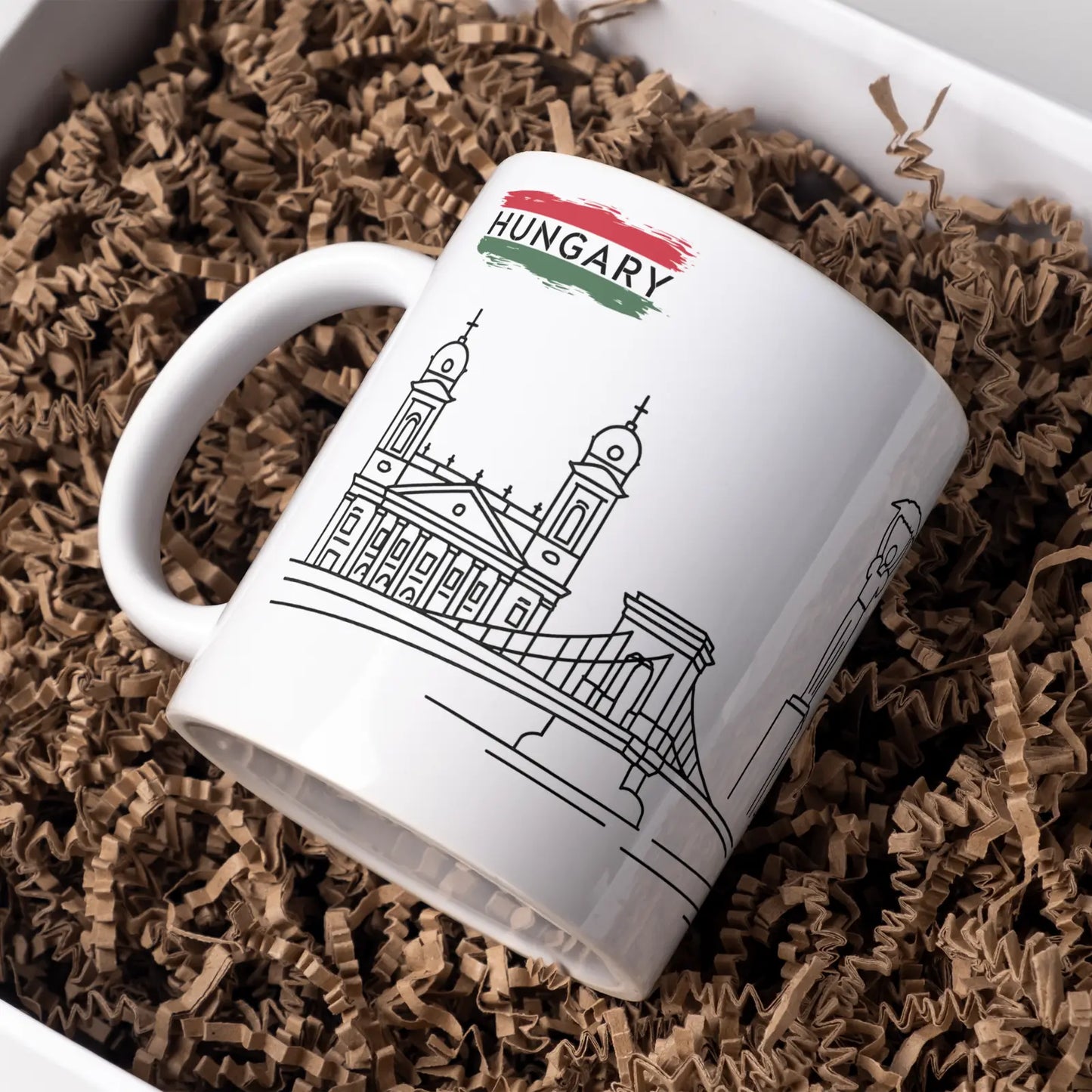 Magyarország - Vonalrajz bögre