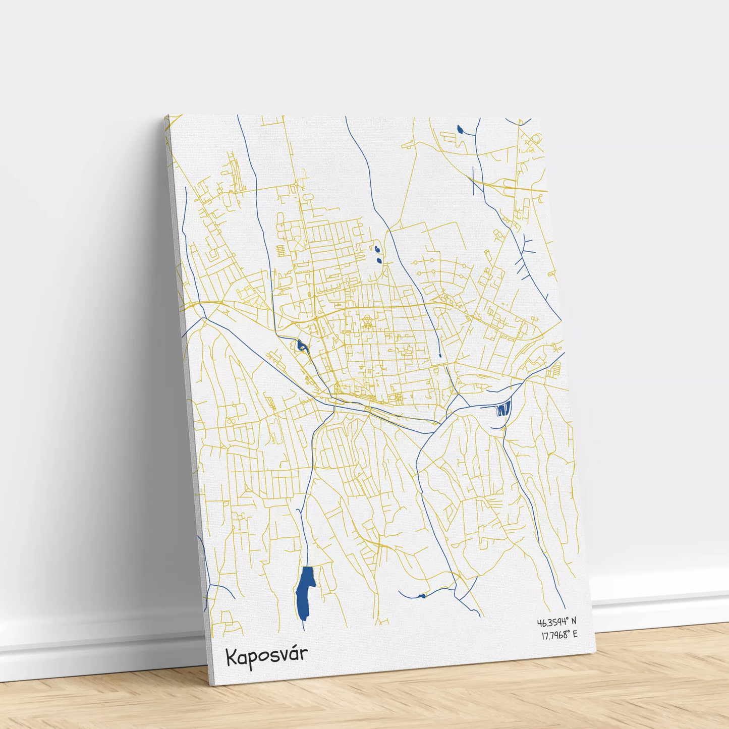 Kaposvár - Térképes vászonkép