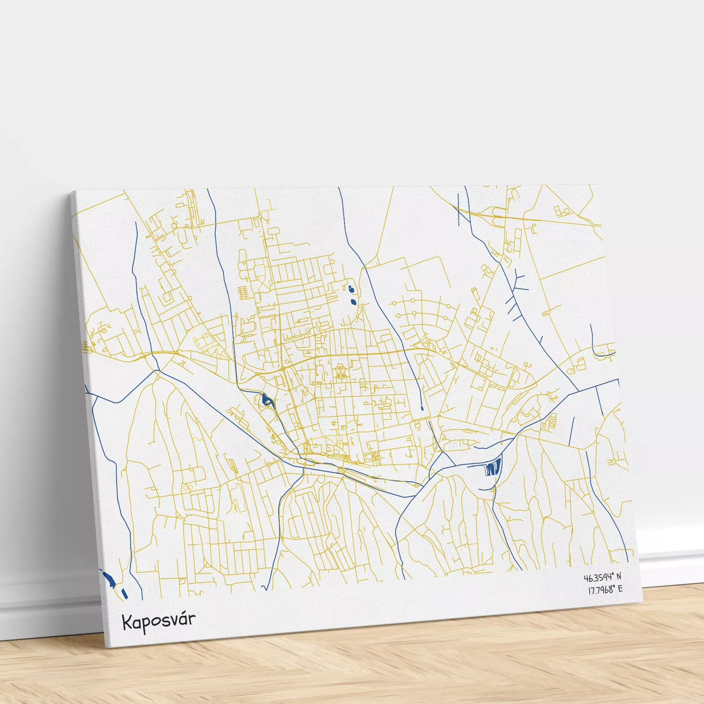 Kaposvár - Térképes vászonkép