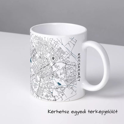 Kecskemét - Térképes bögre