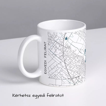 Kecskemét - Térképes bögre