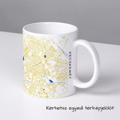 Kecskemét - Térképes bögre
