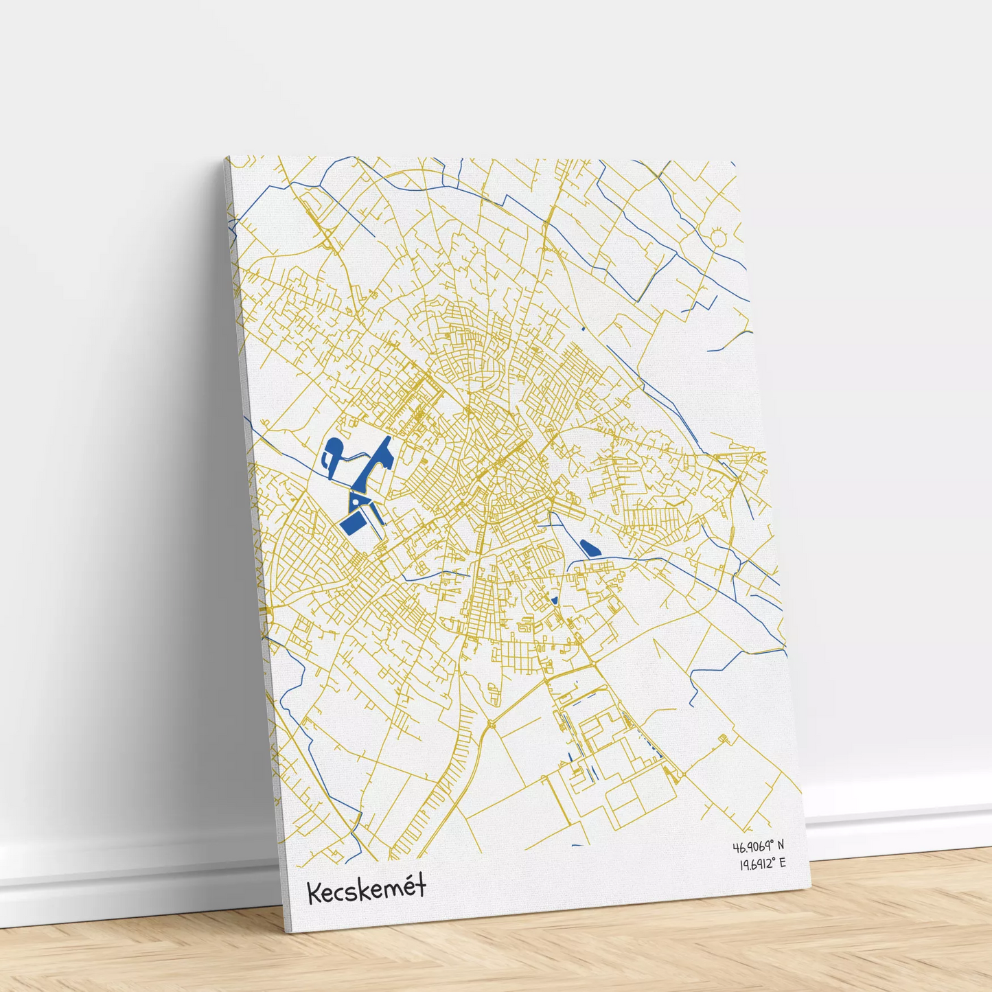 Kecskemét - Térképes vászonkép