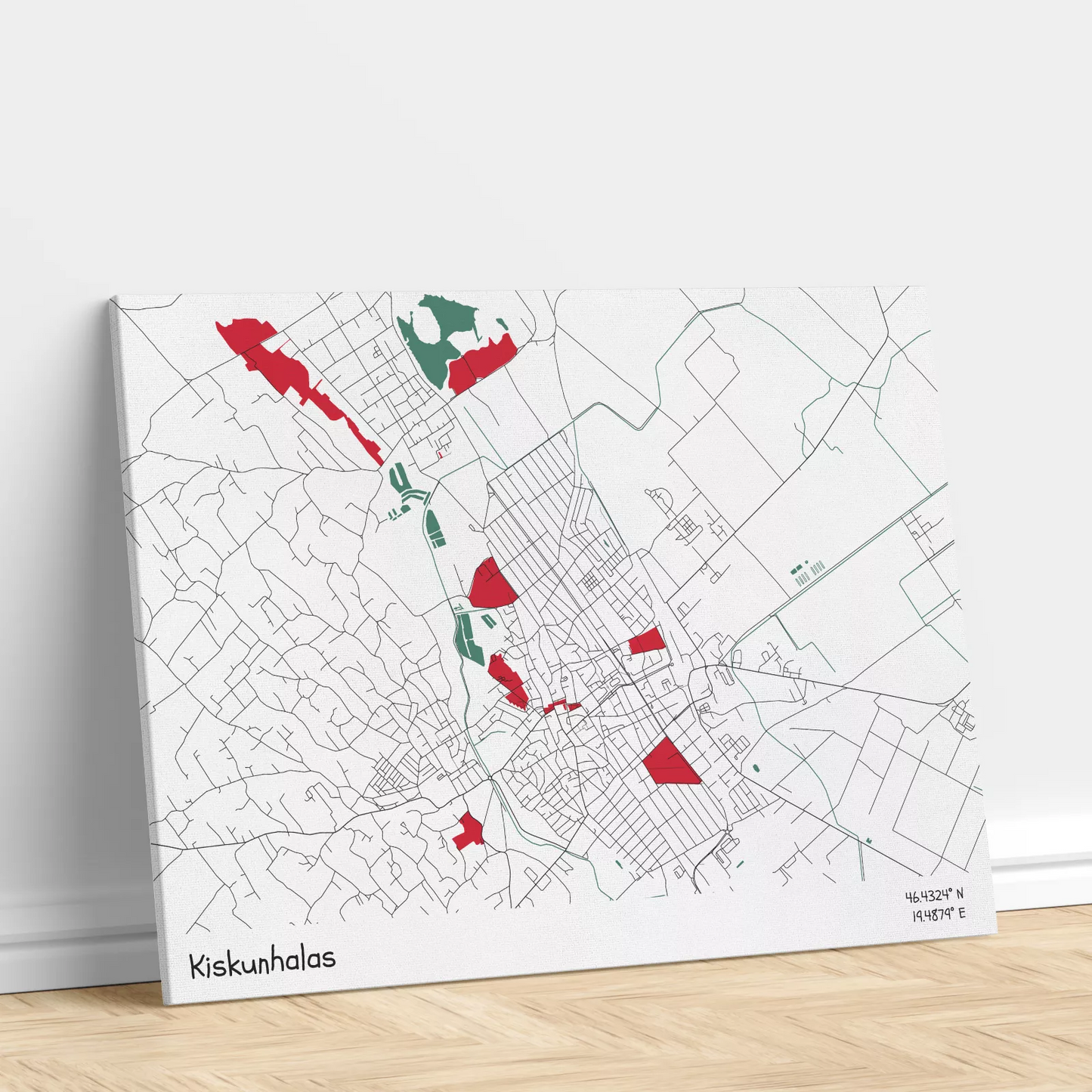 Kiskunhalas - Térképes vászonkép