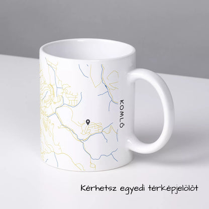Komló - Térképes bögre