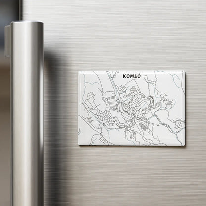 Komló - Térképes hűtőmágnes