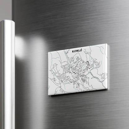 Komló - Térképes hűtőmágnes