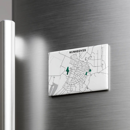 Kunhegyes - Térképes hűtőmágnes