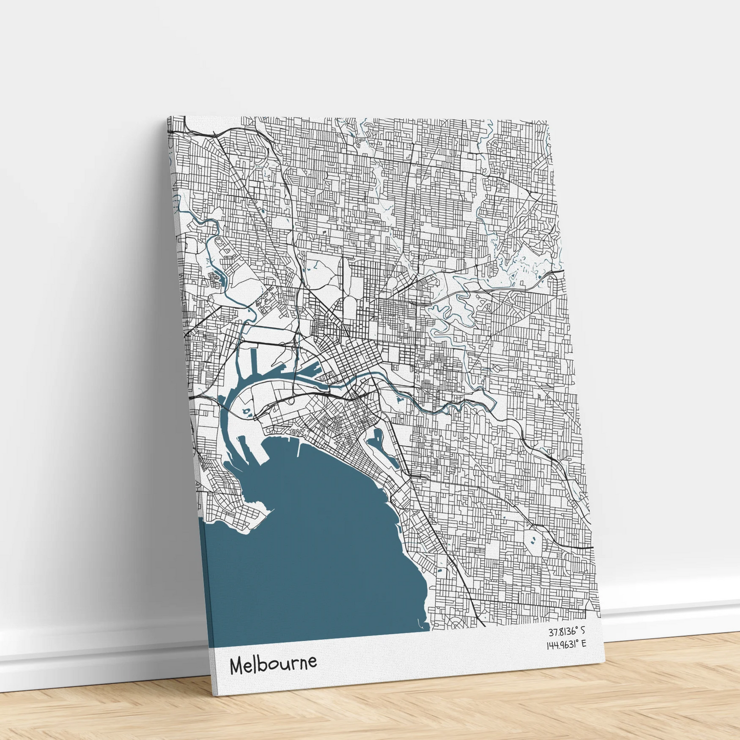 Melbourne - Térképes vászonkép