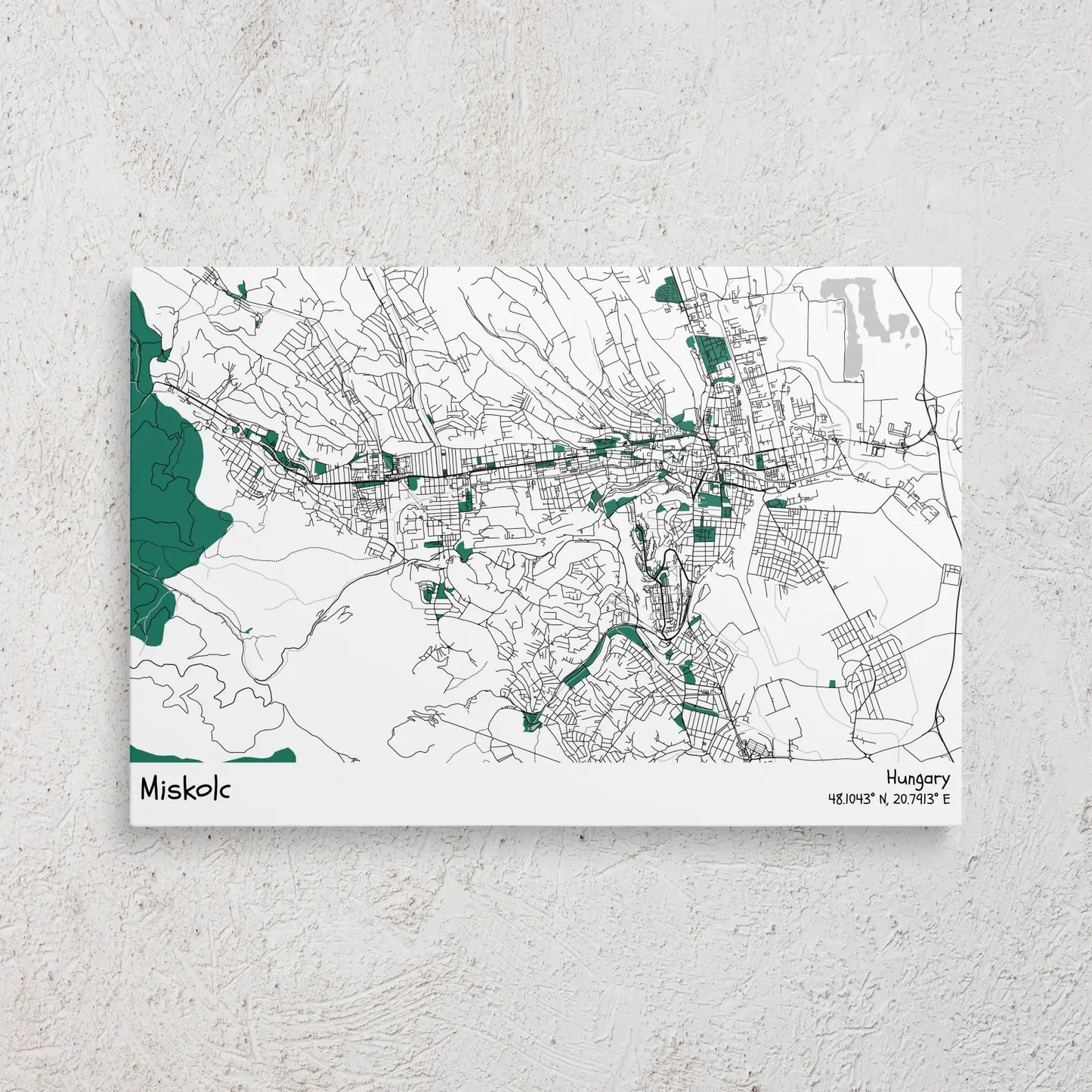Miskolc - Térképes vászonkép