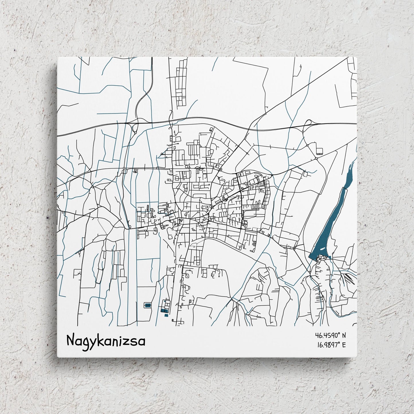 Nagykanizsa - Térképes vászonkép