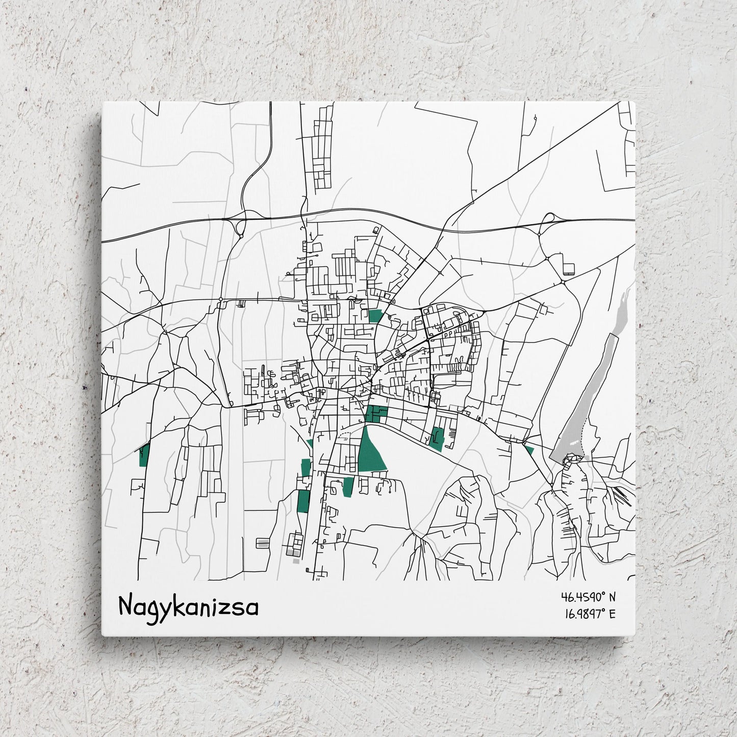 Nagykanizsa - Térképes vászonkép