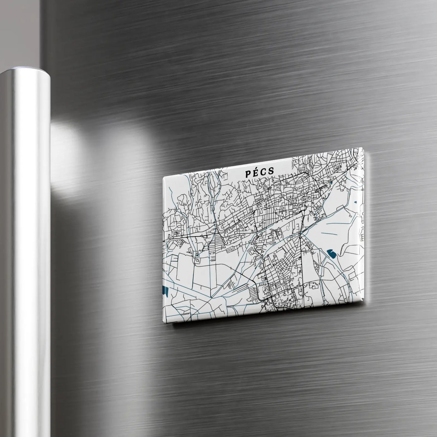 Pécs - Térképes hűtőmágnes