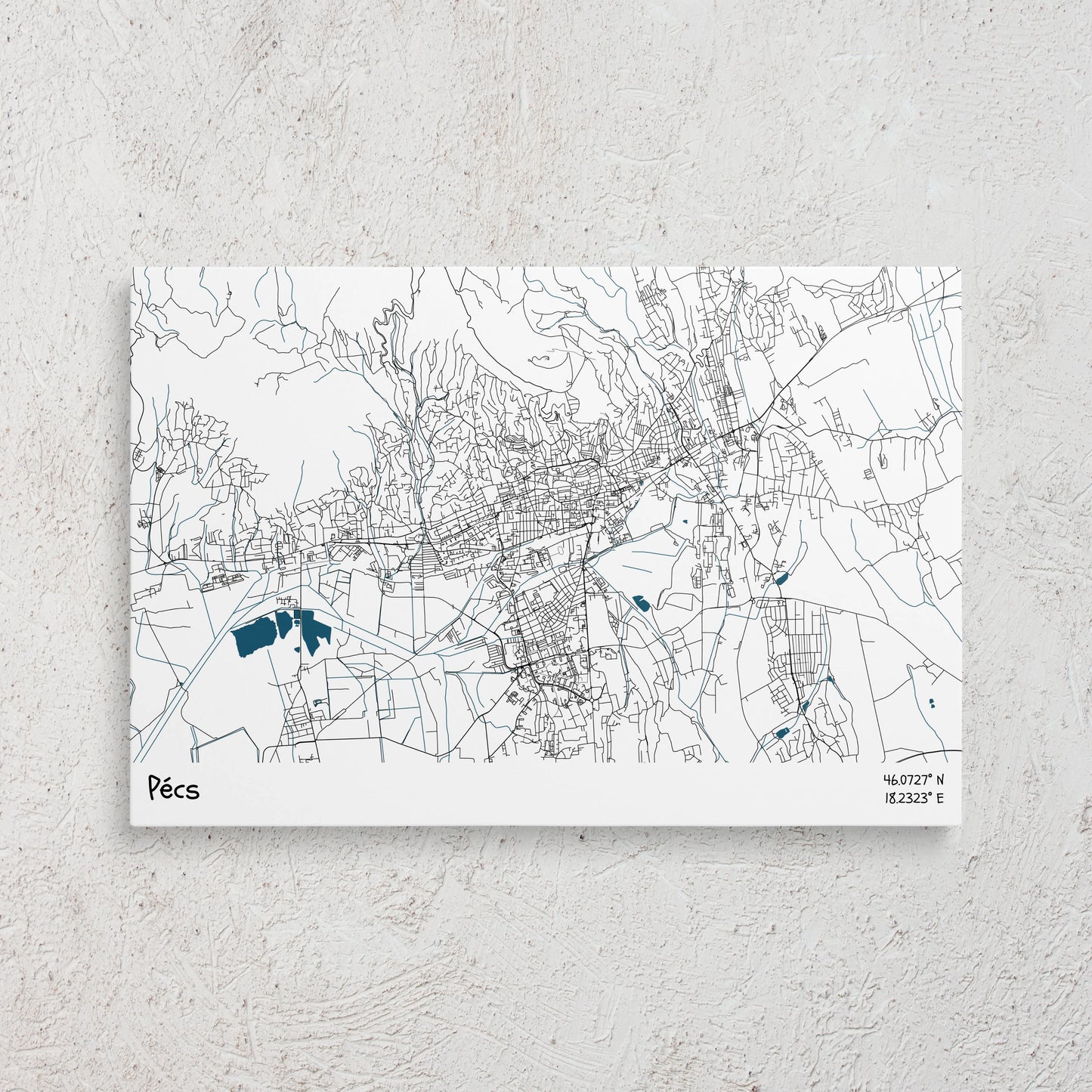 Győr - Térképes vászonkép