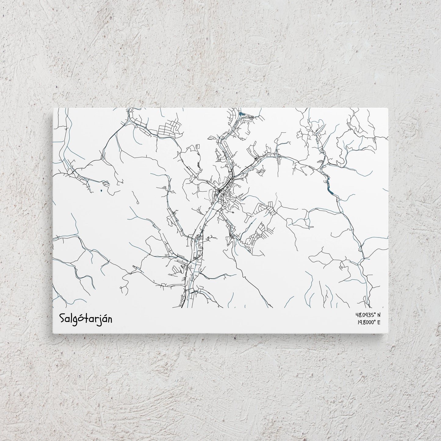 Salgótarján - Térképes vászonkép