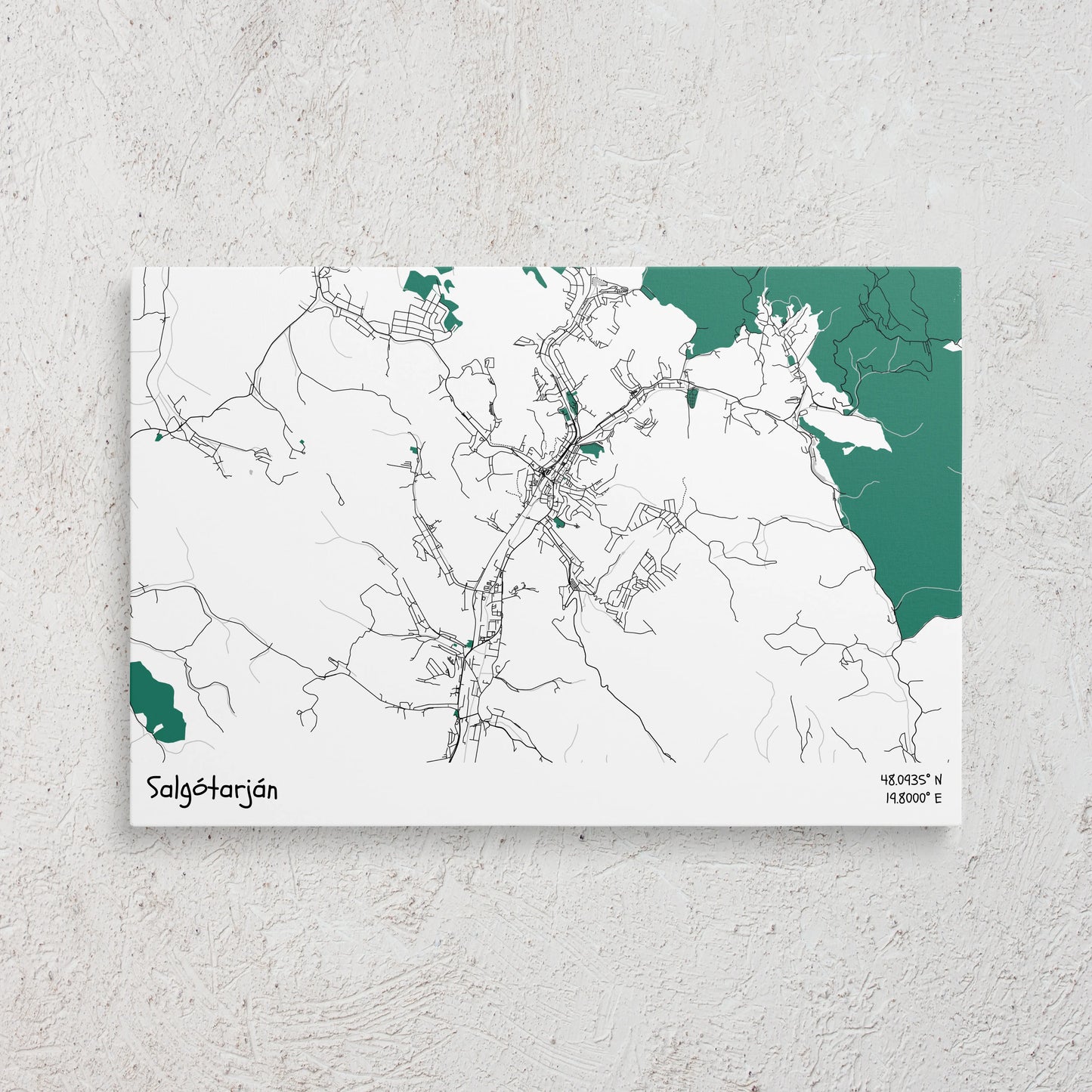 Salgótarján - Térképes vászonkép