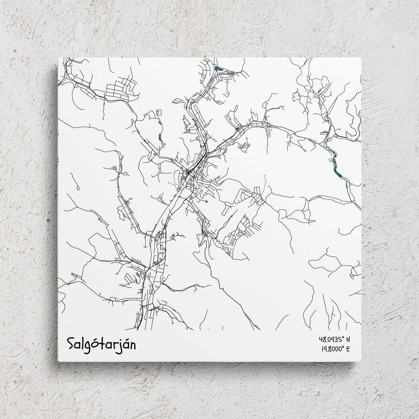 Salgótarján - Térképes vászonkép