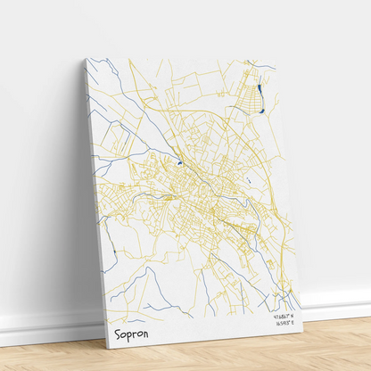 Sopron - Térképes vászonkép