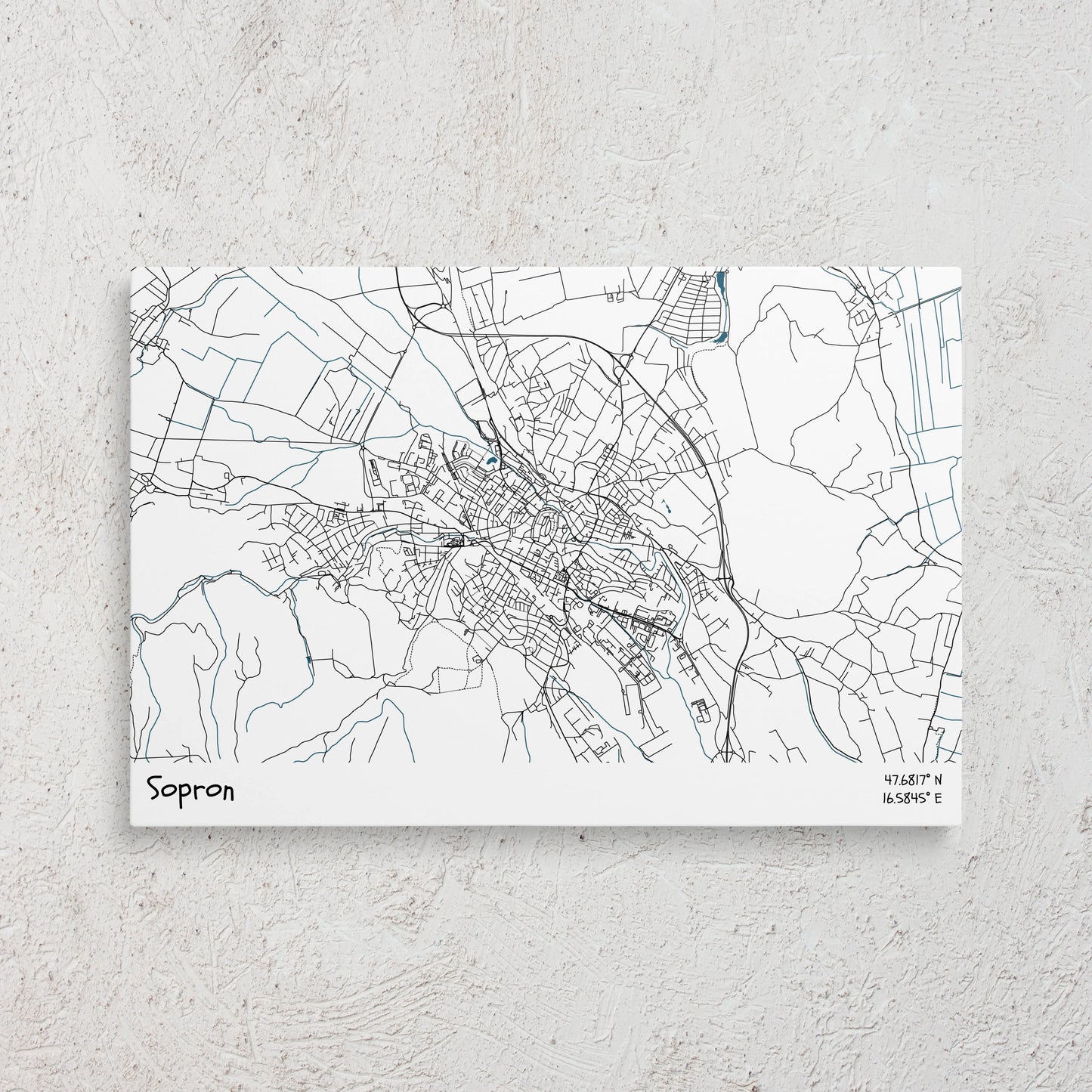 Sopron - Térképes vászonkép