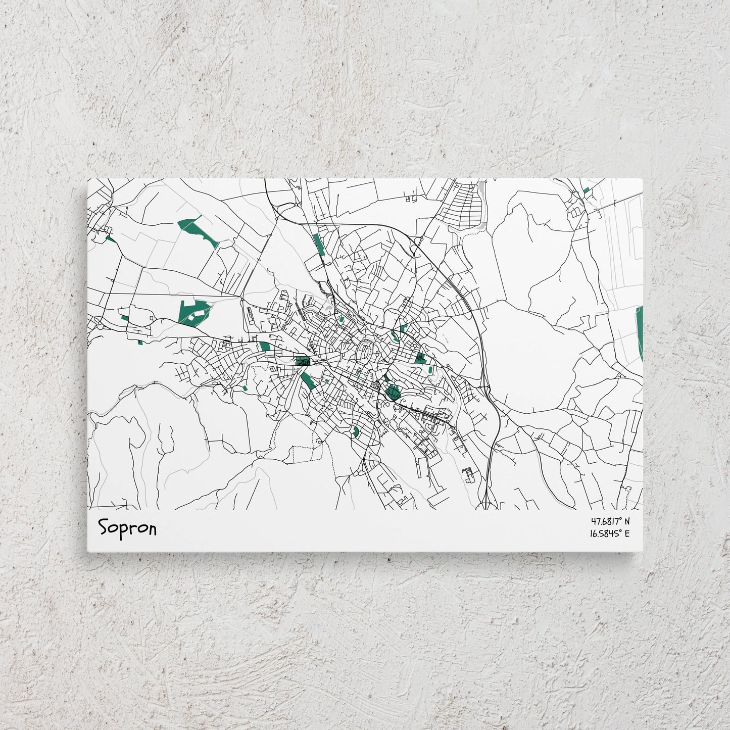 Sopron - Térképes vászonkép