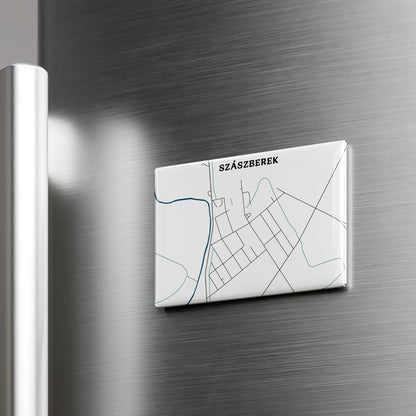 Szászberek - Térképes hűtőmágnes
