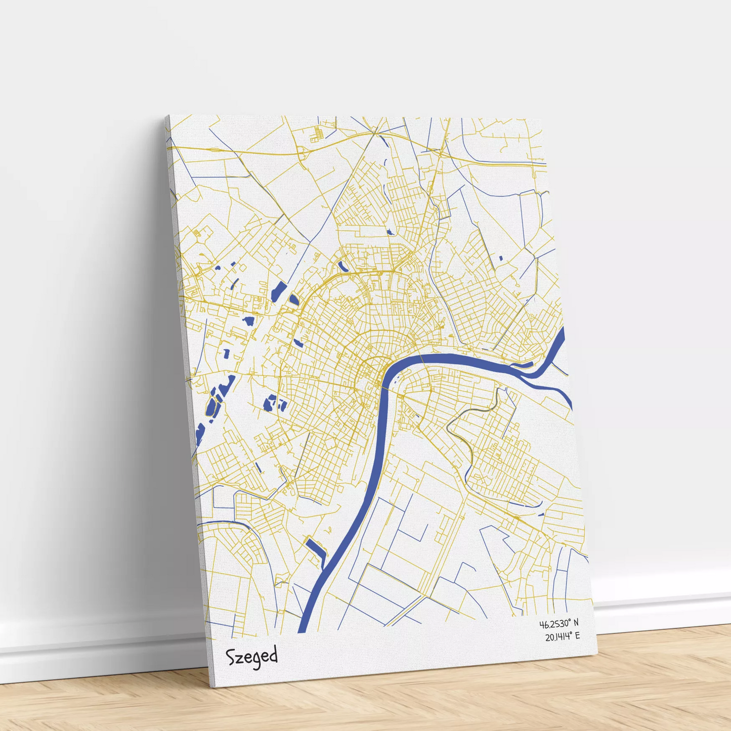 Szeged - Térképes vászonkép