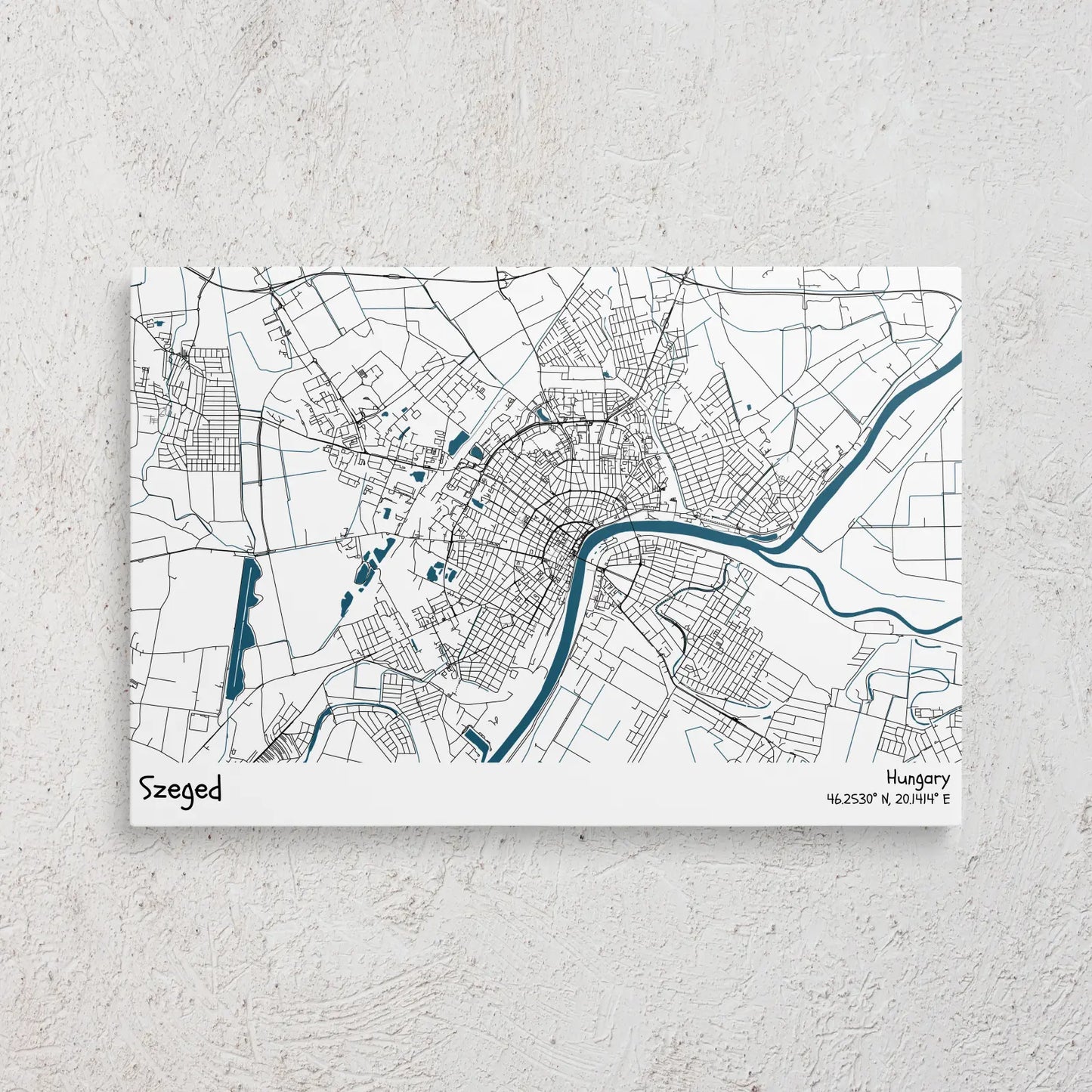 Szeged - Térképes vászonkép