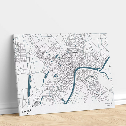 Szeged - Térképes vászonkép