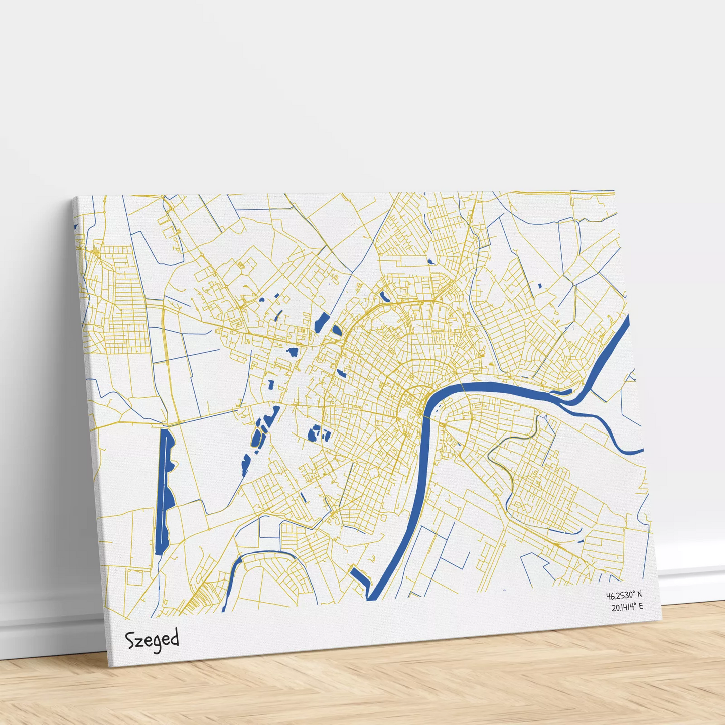 Szeged - Térképes vászonkép