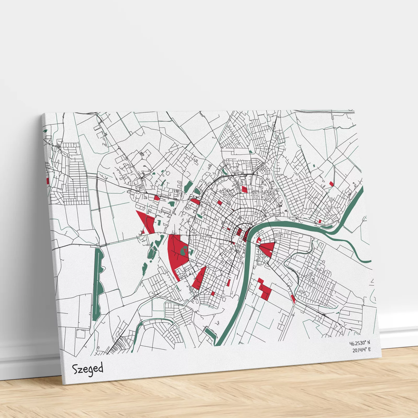 Szeged - Térképes vászonkép
