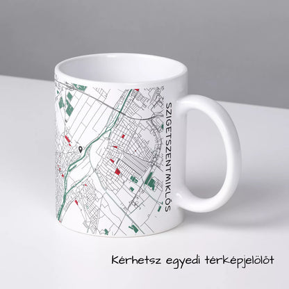 Szigetszentmiklós - Térképes bögre