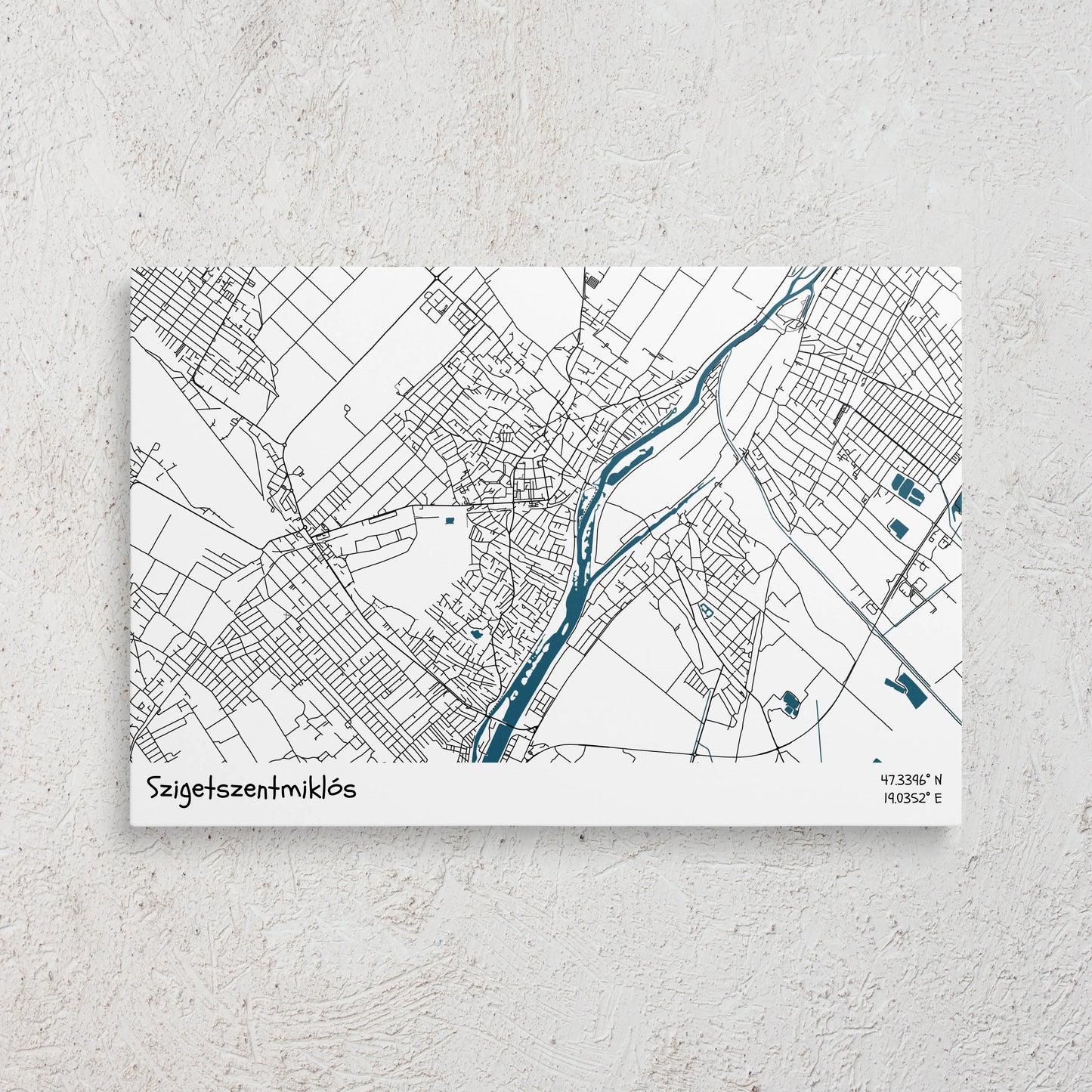 Szigetszentmiklós - Térképes vászonkép