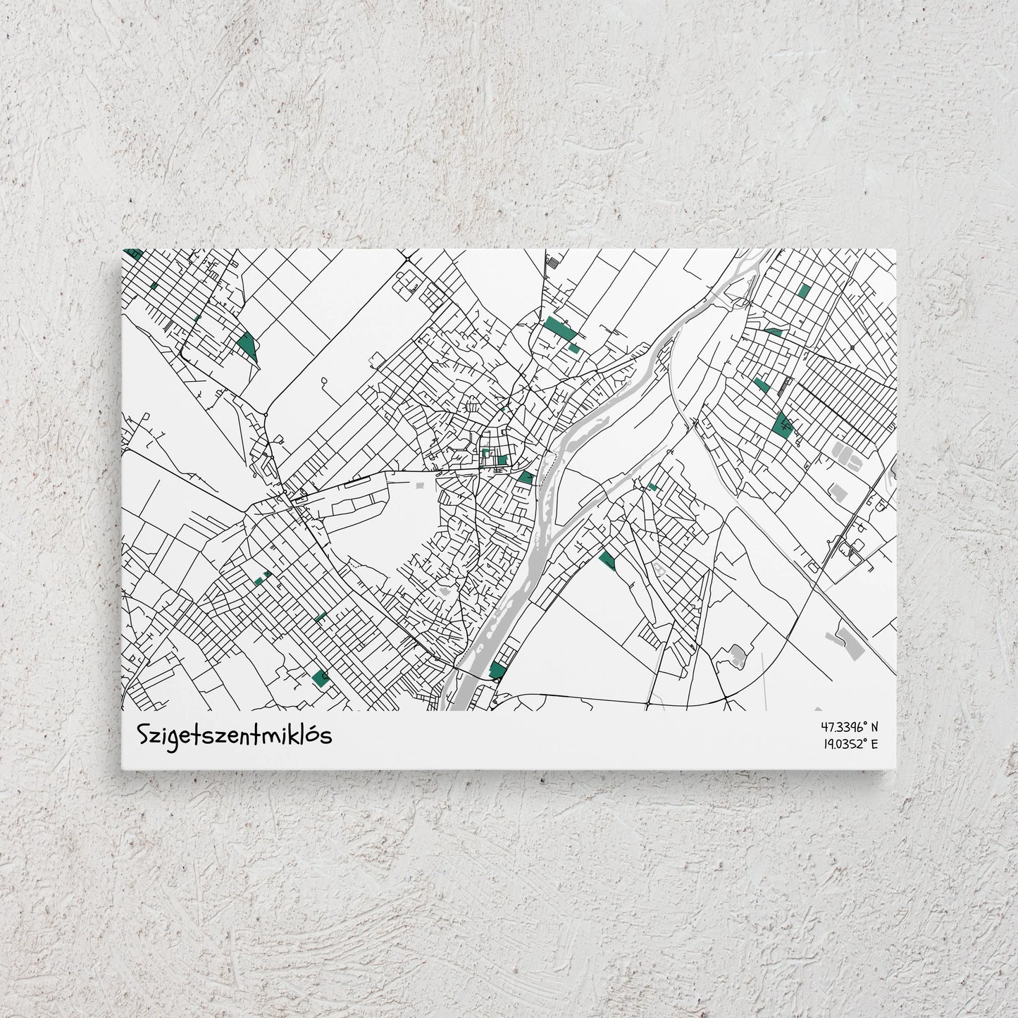 Szigetszentmiklós - Térképes vászonkép