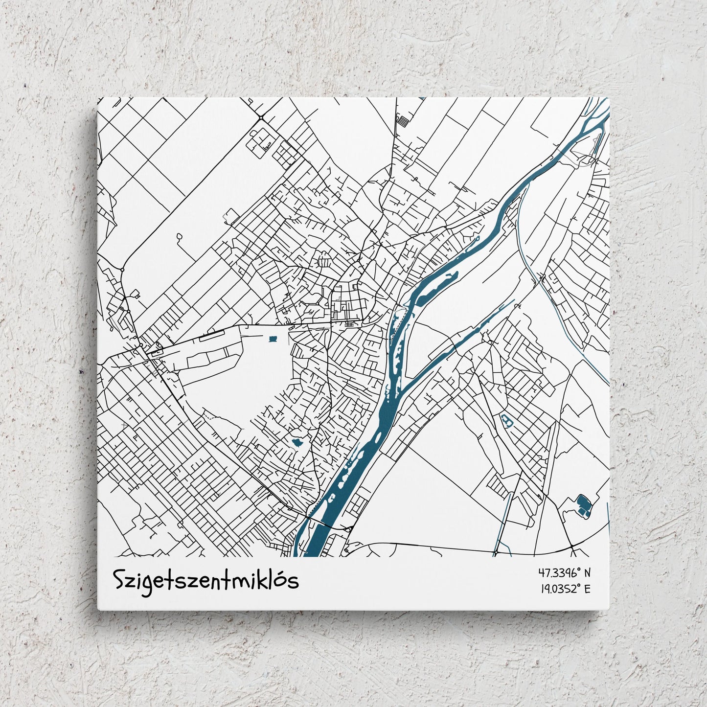 Szigetszentmiklós - Térképes vászonkép