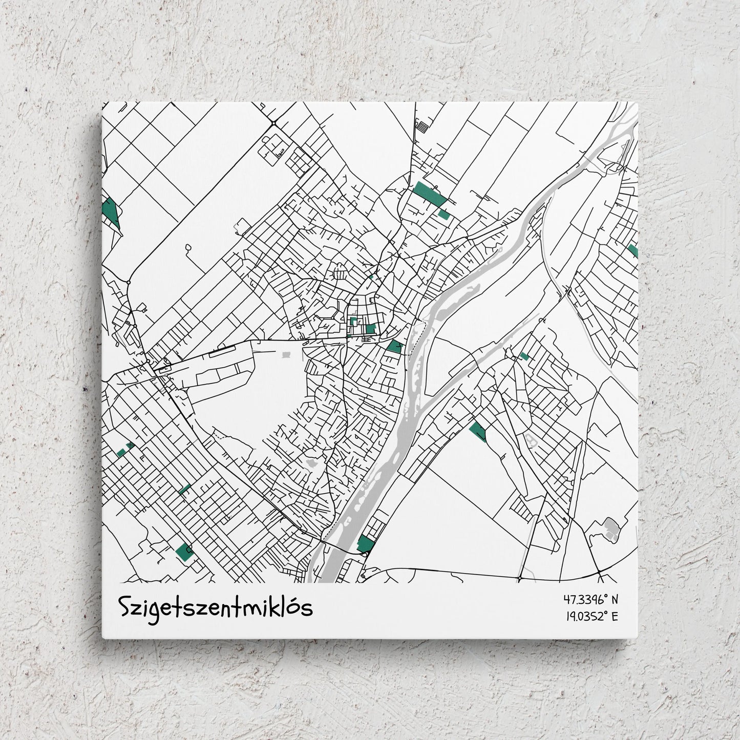 Szigetszentmiklós - Térképes vászonkép