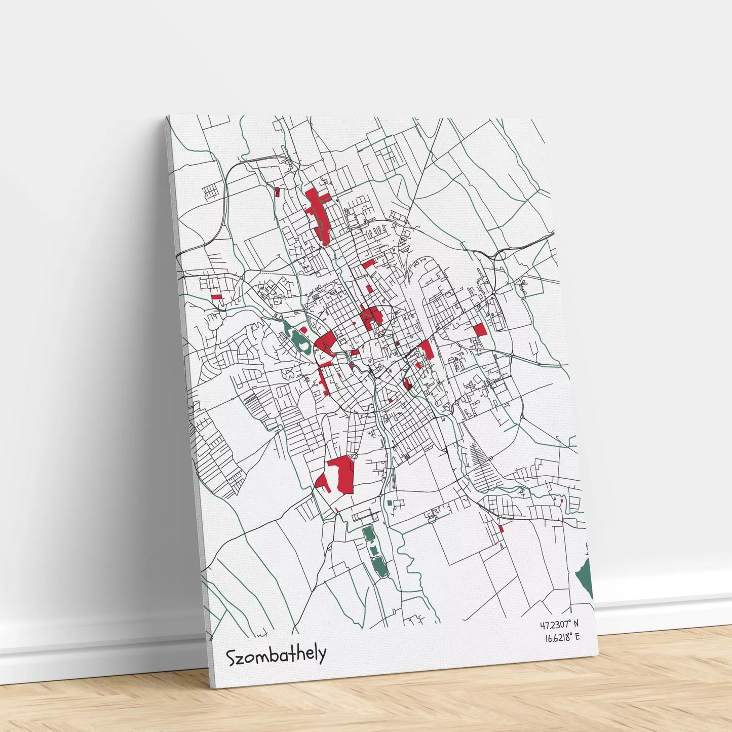 Szombathely - Térképes vászonkép