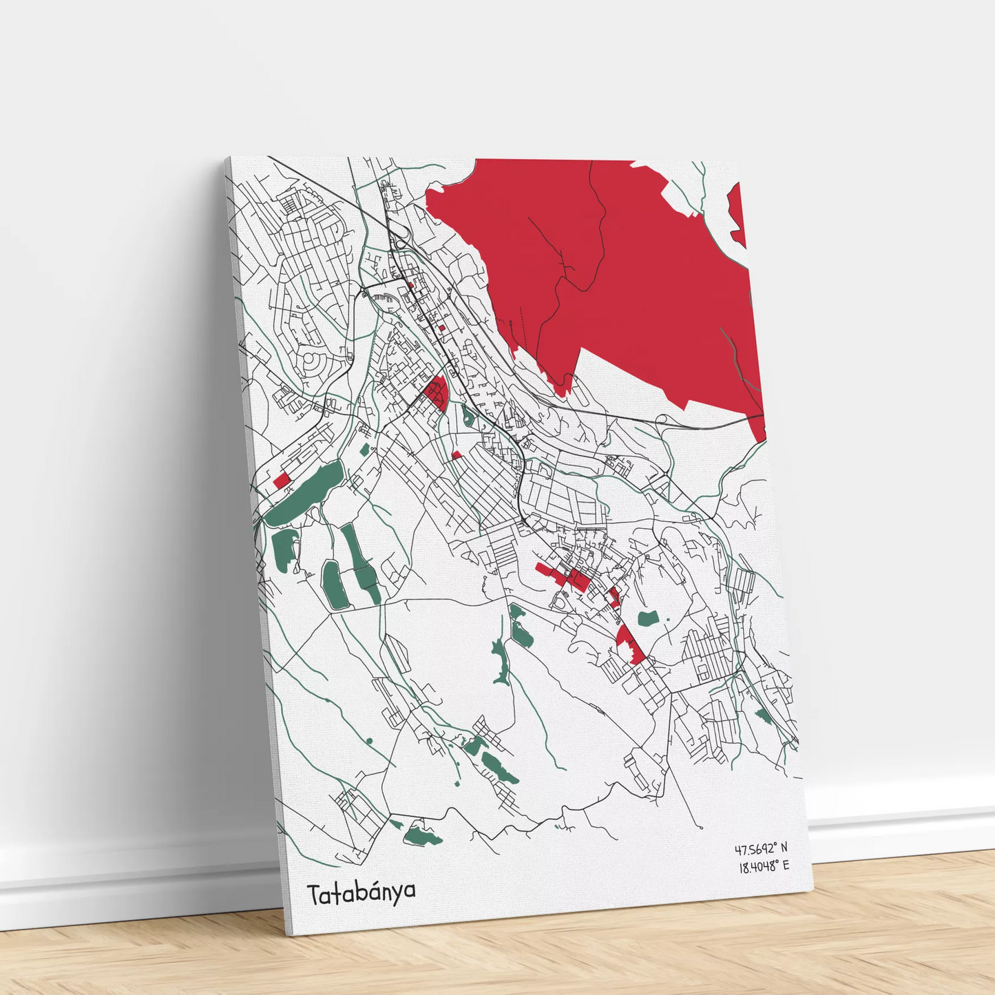 Tatabánya - Térképes vászonkép