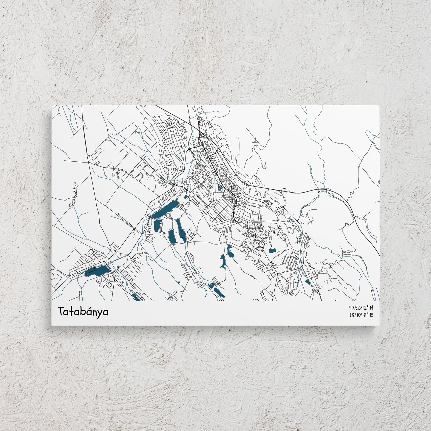 Tatabánya - Térképes vászonkép