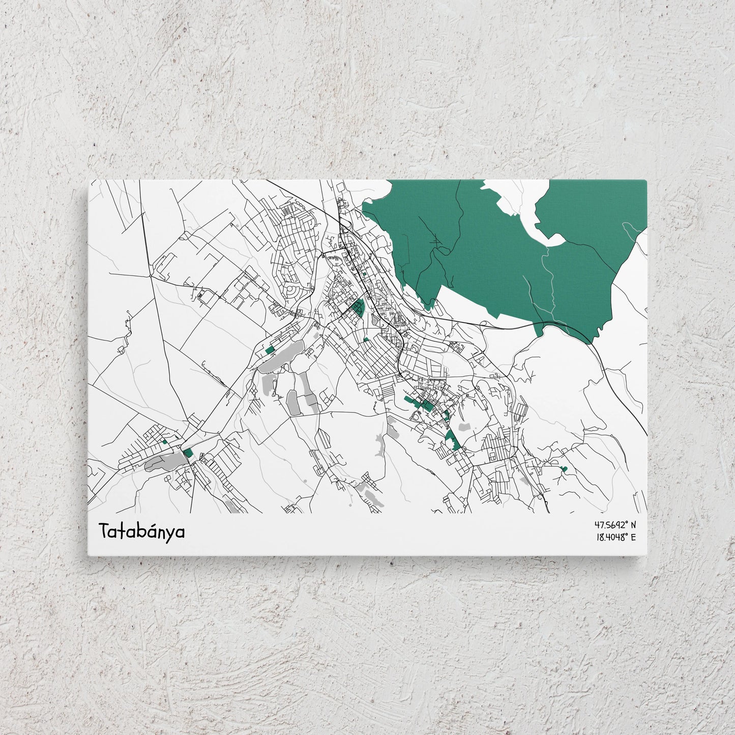 Tatabánya - Térképes vászonkép