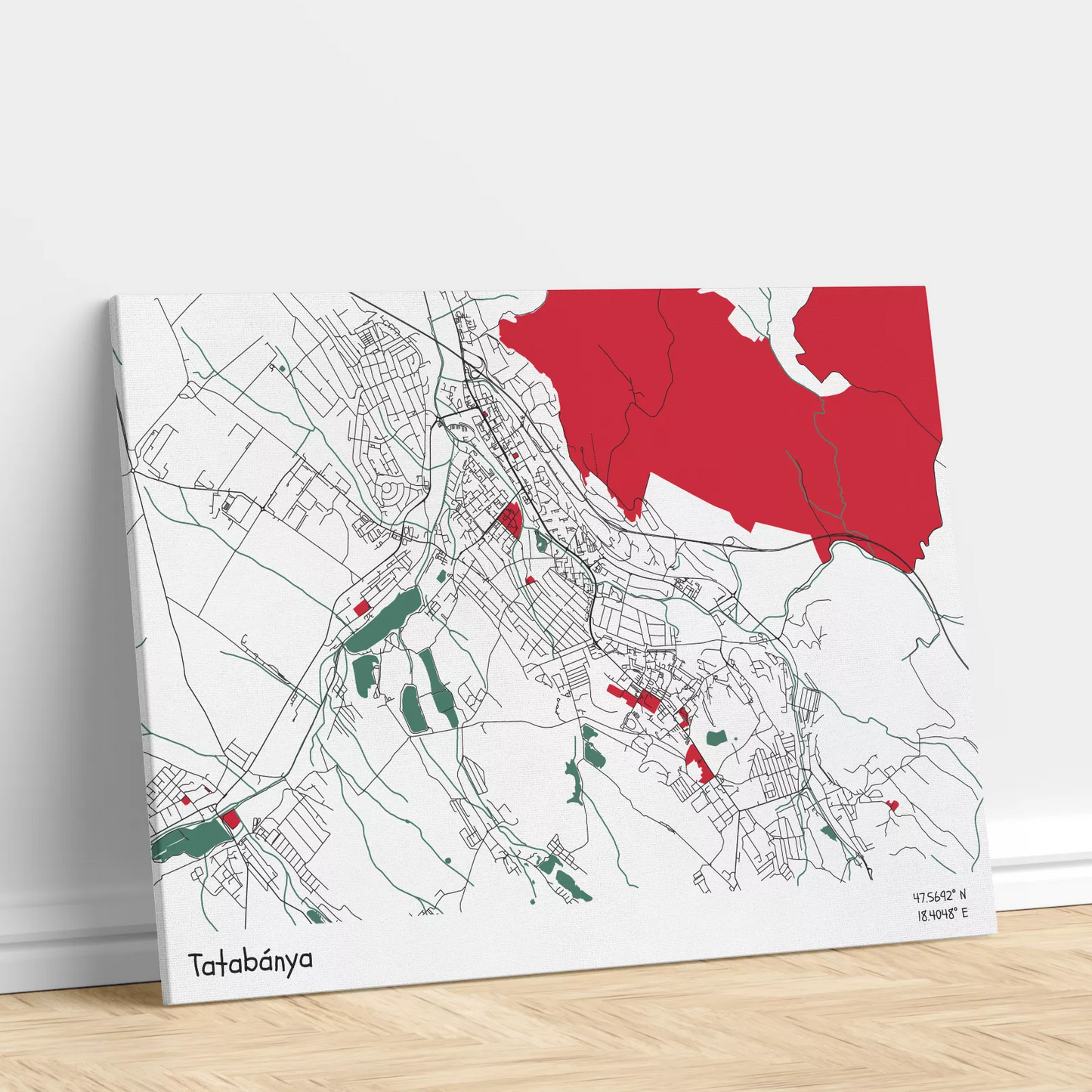 Tatabánya - Térképes vászonkép