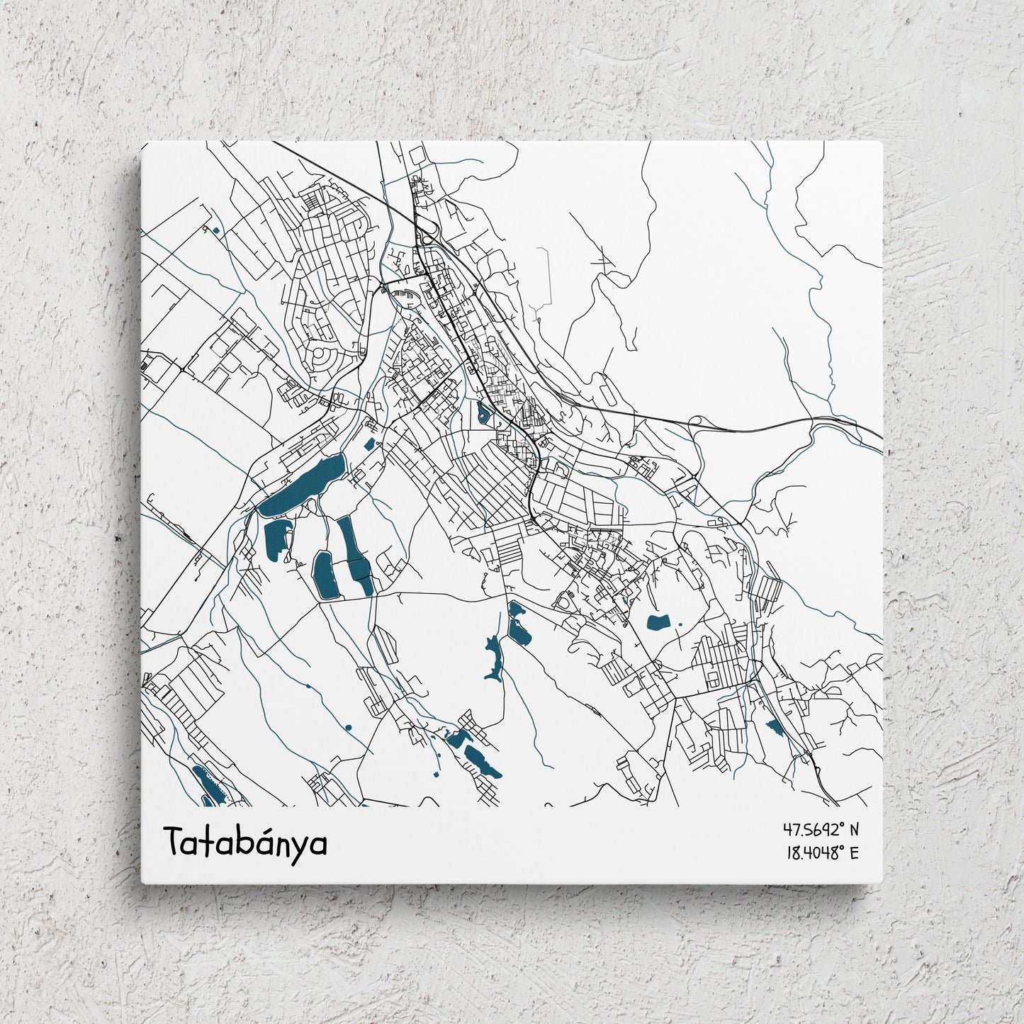 Tatabánya - Térképes vászonkép