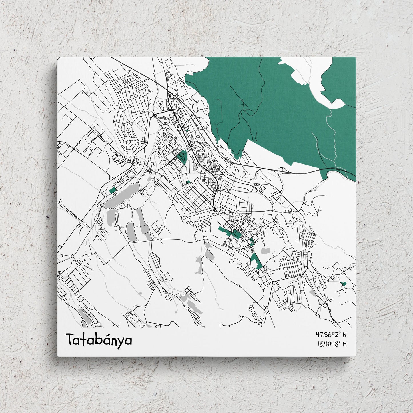 Tatabánya - Térképes vászonkép