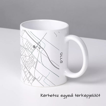 Üllő - Térképes bögre